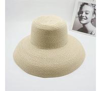 Summer Female Yellow Hollow Hepburn Bell-shaped Big Brim Hat Shade Vacation Beach Sun Hat