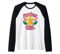 Summer Festival Music Arts 60s 70s Groovy Retro Festivals Raglan Baseball Tee