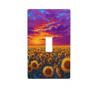 Summer Field of Sunflowers Sun Light Switch Cover Decorative Single Toggle 1 Gang Wall Plate for Kitchen Farmhouse Bedroom Bathroom Art Decor