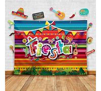 Summer Fiesta Theme Photography Backdrop and Studio Props DIY Kit. Great as Mexican Dress-up Photo Booth Background, Pool Birthday Party Supplies and Luau Event Decorations