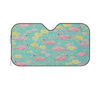 Summer Flamingo Floral Pattern Car Windshield Sun Shade
