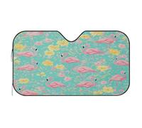 Summer Flamingo Floral Pattern Car Windshield Sun Shade