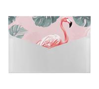Summer Flamingo Palm Leaves File Folder 6-Pocket, Waterproof Accordion File Organizer with Snap Closure, Expanding Document Holder for Office, Home
