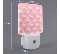 Summer Flamingo Palm Leaves Led Night Light Plug in, Modern Nightlight Dusk to Dawn Sensor Wall Night Lights for Hallway Bedroom Stairway