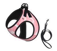 Summer Flamingo Palm Leaves Print Harness Leash Set For Cats And Dogs, Reflective Adjustable, Soft Breathable Mesh Vest With Escape-Proof Lead, For Small Pets And Kitten Puppies
