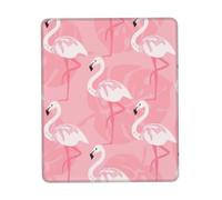 Summer Flamingo Palm Leaves Print Mouse Pad,Non-Slip Rubber Base,Stitched Edges,Waterproof & Washable For Gaming Office Home Laptop