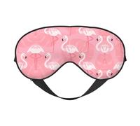 Summer Flamingo Palm Leaves Print Soft Eye Mask – Elastic Nighttime Shade, Light-Proof Blindfolds for Plane, Yoga, Travel