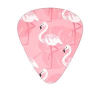 Summer Flamingo Palm Leaves Printed Guitar Picks With Organizer Storage Box 0.46 0.71 0.96 Mm Includes Thin Medium Heavy For Bass Electric Acoustic Guitars Ukulele 12 Pack