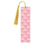Summer Flamingo Palm Leaves Printing 5 Pieces Wooden Bookmark for Men Women Cool Bookmarks Craft Book Marks for Reading Book Lovers