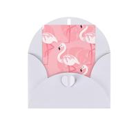 Summer Flamingo Palm Leaves Printing Holiday Love Buckle Pearl Paper Envelopes Greeting Vertical Thinking Of You Cards 6 X 4 Inch