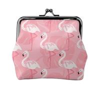 Summer Flamingo Palm Leaves Printing Small Travel Kit Wallet, Compact Pouch For Camping Adventures And Fishing Trips, Black, One Size, Art Deco