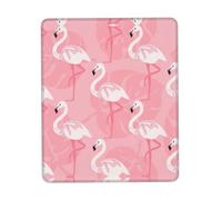 Summer Flamingo Palm Leaves Square Mouse Pad, Cloth With Rubberized Base, Standard Gaming Mousepad, Non-Slip Rubber Base
