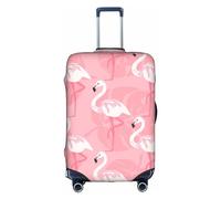 Summer Flamingo Palm Leaves Suitcase Cover Elastic Washable Luggage Cover Scratch Resistant Multi Size, White, Large