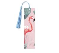 Summer Flamingo Palm Leaves Wooden Bookmark Perfect Decoration for Bookmarks Lovers Students Reading Book Club
