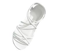 Summer Flat Sandals for Women Beach Sandals Women's Open Toe Strap Slim Roman Shoes Soft Bottom For Foreign Trade White Wide Womens Sandles Size 3 (White,7)