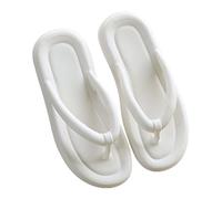Summer flip flops for women who wear sandals and slippers with flat bottom on the beach, White, 7 UK