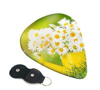 Summer Floral Daisies Flower Guitar Plectrum 6-Piece Set For Acoustic Guitar, Electric Guitar, Bass, Ukulele - Thin, Medium And Thick