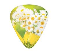 Summer Floral Daisies Flower Guitar Plectrums 12-Piece Set For Acoustic Guitar, Electric Guitar, Double Bass, Ukulele