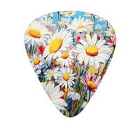 Summer Floral Daisies Flower print Guitar Picks 12 Pack Assorted Thickness for Guitar,ukulele,0.46/0.71/0.96mm