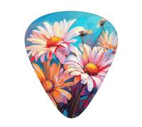 Summer Floral Daisies Flower Print Organizer Storage Box Different Thickness Guitar Picks For Acoustic Guitar