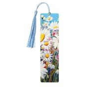 Summer Floral Daisies Flower Print Wooden Bookmarks Beautiful Notebook Accessories for Men Women Book Lovers