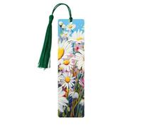 Summer Floral Daisies Flower Print Wooden Bookmarks Beautiful Notebook Accessories for Men Women Book Lovers