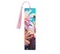 Summer Floral Daisies Flower Print Wooden Bookmarks Beautiful Notebook Accessories for Men Women Book Lovers