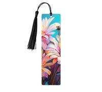 Summer Floral Daisies Flower Print Wooden Bookmarks Beautiful Notebook Accessories for Men Women Book Lovers