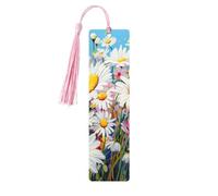 Summer Floral Daisies Flower Print Wooden Bookmarks Beautiful Notebook Accessories for Men Women Book Lovers