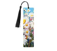 Summer Floral Daisies Flower Print Wooden Bookmarks Beautiful Notebook Accessories for Men Women Book Lovers