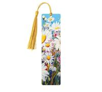 Summer Floral Daisies Flower Print Wooden Bookmarks Beautiful Notebook Accessories for Men Women Book Lovers