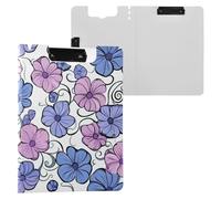 Summer Flowers Blue Pink Clipboard Foldable Horizontal and Vertical Double Clips Clip Board with Hard Cover Clipfolio Hospital Accessories
