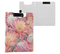 Summer Flowers Clipboard Folder with Storage Horizontal and Vertical Double Clips Clip Board with Cover Clipboard Folio Office Meeting