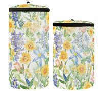 Summer Flowers Daffodil Delphinium Sunflower White Shoe Wash Bag For Washing Machine Sneakers Washing Machine Bag 2pcs Sneaker Bags For Laundry Shoes Cleaning Bag For Washer, summer Flowers Daffodil