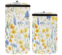 Summer Flowers Delphinium Sunflower White Shoe Wash Bag Sneakers Washing Machine Bag Pack of 2 Laundry Bag For Shoes Wash Shoes In Washing Machine, summer Flowers Delphinium Sunflower white, One Size,