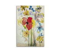 Summer Flowers In A Landscape Of Memory By Salvador Dali Artwork Poster Canvas Wall Art Picture Prints Hanging Photo Idea Decor Homes Artworks 12x18inch(30x45cm)