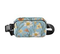 Summer Flowers Portulaca Grandiflora Freesia Beige Stylish Fanny Pack Waist Bag for Men Women Waterproof Chest Bag Belt Bag, Autumn Flowers flower Daffodil Gladiolus Blue, One Size