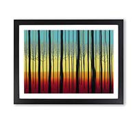 Summer Forest Abstract Vol.1 Framed Print | A4 Black Framed Wall Art | Ready to Hang | Abstract Landscape Picture | Living Room Bedroom Lounge Office