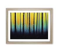 Summer Forest Paint Splatter Vol.5 Abstract Framed Print | A2 Oak Framed Wall Art | Ready to Hang | Abstract Landscape Picture | Living Room Bedroom Lounge Office