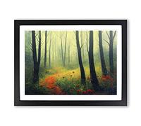 Summer Forest Pathway Vol.3 Framed Print | A3 Black Framed Wall Art | Ready to Hang | Modern Landscape Picture | Living Room Bedroom Lounge Office