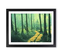 Summer Forest Pathway Vol.5 Framed Print | A2 Black Framed Wall Art | Ready to Hang | Modern Landscape Picture | Living Room Bedroom Lounge Office