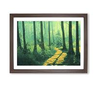 Summer Forest Pathway Vol.5 H1022 Framed Print for Living Room Bedroom Home Office Décor, Wall Art Picture Ready to Hang, Walnut A2 Frame (64 x 46 cm)