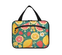 Summer Fresh Fruits Colorful Hanging Cosmetic Travel Bags with Hook, Designer Portable Makeup Bag for car for Travelers Camping organizador de maquillaje para L