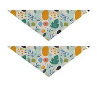 Summer Fresh Retro Leaves bulk dog bandanas Snap Button Triangle Bibs Kerchief Set Cute Pet Accessories for Dogs Cats S