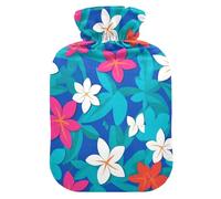 Summer Fresh Vivid Flowers hot-Water Bottle with Soft Cover, 2L Warm Compress for Pain Relief, Tummy Warmer, bolsas de agua Caliente para Dolores