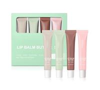 Summer Fridayss Lip Butter Balm, Summer Lip Butter Balm Set, Natural Colored Moisturizing Gloss Oil Lipstick, Locks In Moisture, Moisturizes And Brightened, Contains Shea for Chapped (4Pc)