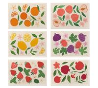 Summer Fruit Lemon Strawberries Placemats Set of 6,Table Mats Non-Slip Heat Resistant Washable Placemat for Party Kitchen Dining Table Decoration Indoor Outdoor
