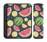 Summer Fruit Pie with Watermelon and Yellow Lemon 2 pcs Cute Seatbelt Covers Protects Your Neck and Shoulders for Auto Protector para cinturón de carro