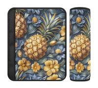 Summer Fruit Pineapple Yellow Colorful 2 pcs Padded Seatbelt Strap Cover, More Comfort Driving, car seat Belt Cover for Van Auto Most Cars 10x7.7 in funda para cinturón de carro