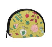 Summer Fruit Print Portable Mini Storage Bag Shell Shaped Wallet Small Coin Wallet Shell Storage Bag